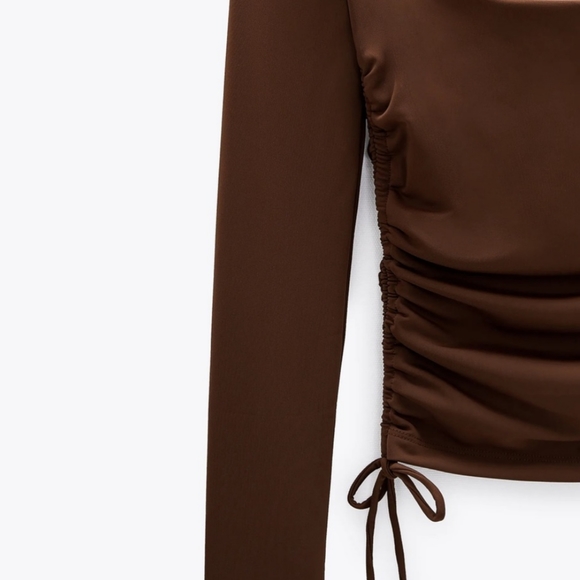 Zara Chocolate brown top - Picture 4 of 5